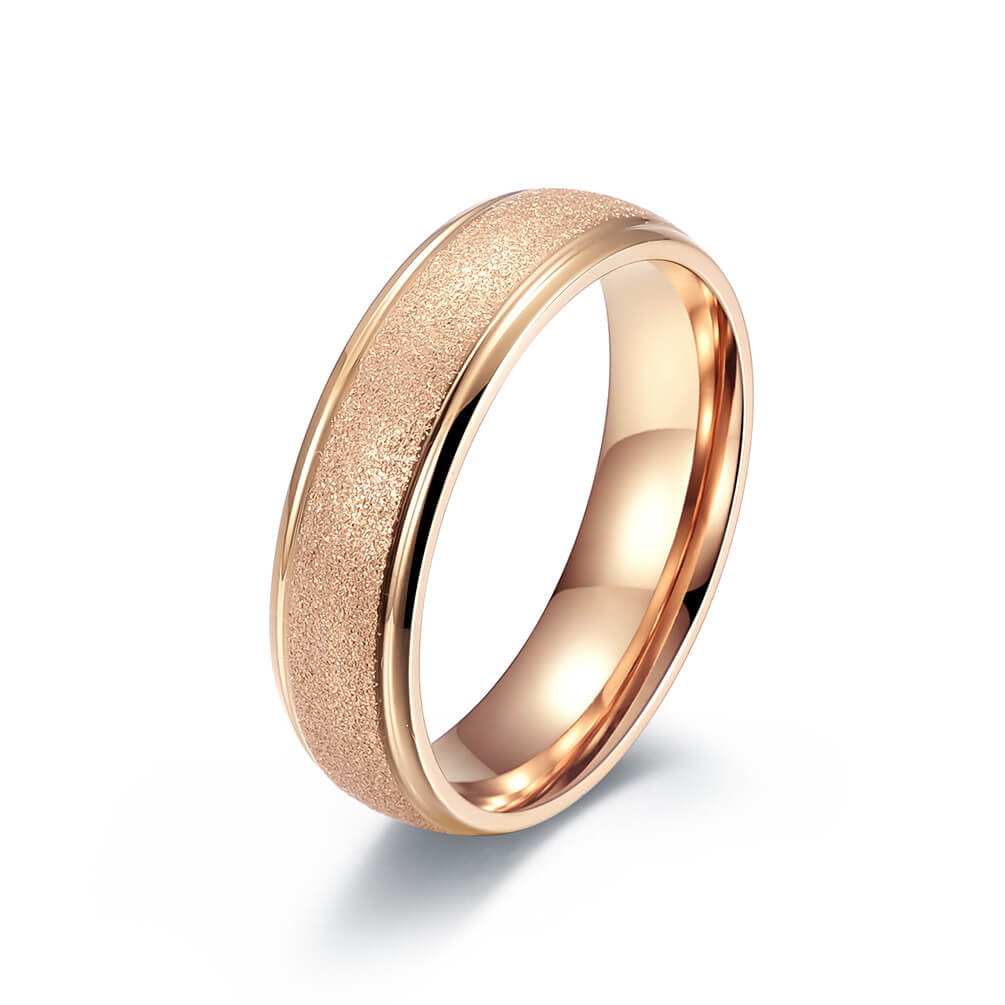 Unisex Promise Ring Frosted Gold - Image 4